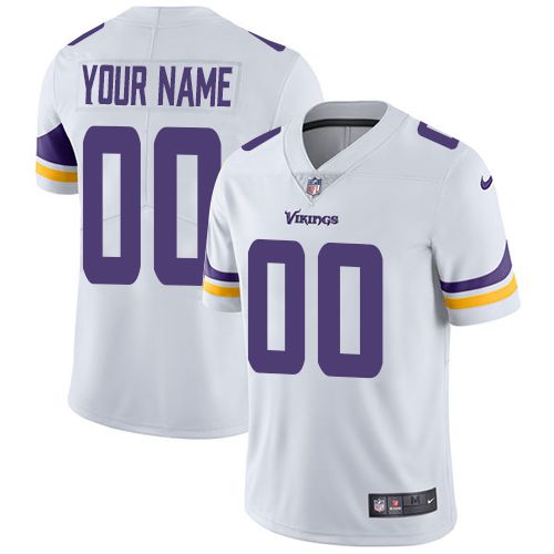 2019 NFL Youth Nike Minnesota Vikings Road White Customized Vapor jersey->customized nfl jersey->Custom Jersey